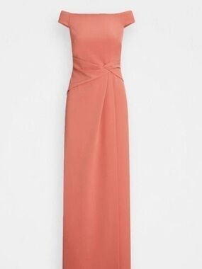 Lauren Ralph Lauren Off-Shoulder Formal Dress with Twist Waist Detail - Size 10
